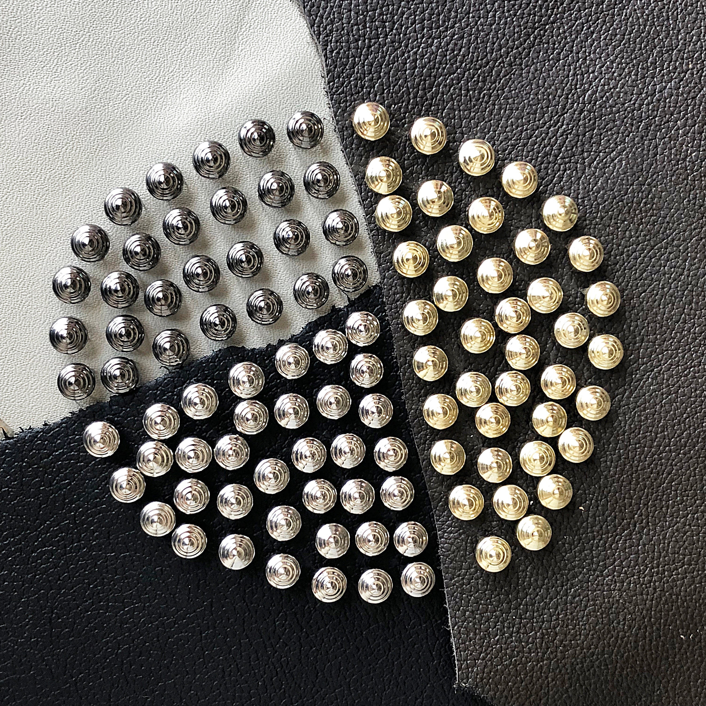 100pcs 9mm Gold Silver Gun Metal Color Prong Studs Rivets Craft Supplies Hardware Leatherworking for Fabric Leather Wood Rubber Projects -A5